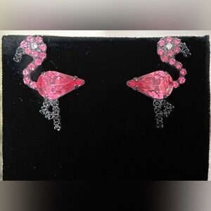 Dorothy Bauer rare vintage pink flamingo 🦩 pierced earrings, signed